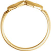 14k Yellow Gold Double Heart Signet Ring, Size 5.75