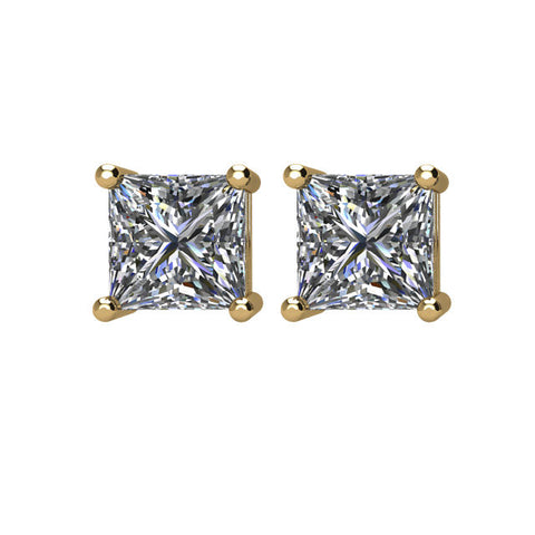 14k Yellow Gold 1 CTW Diamond Earrings