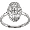 14K White Gold Filigree Ring Mounting (Size 6)