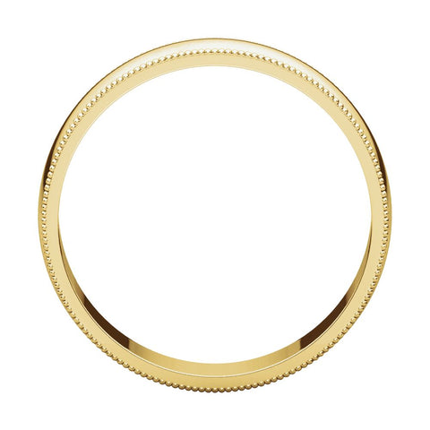 14k Yellow Gold 5mm Light Milgrain Band, Size 7