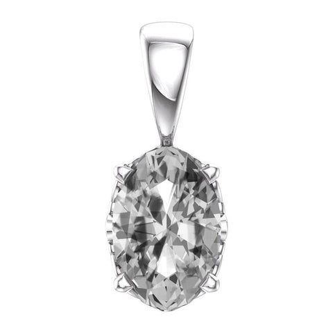 14k White Gold White Sapphire Pendant