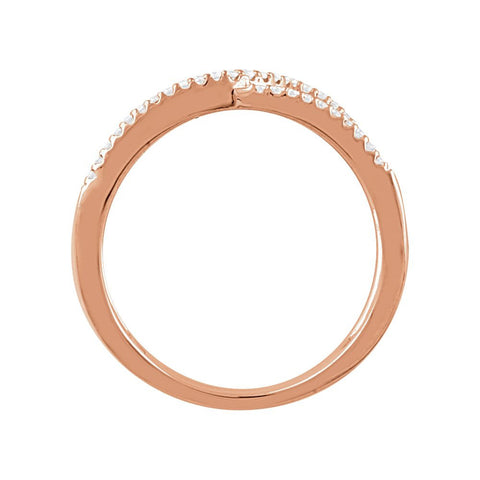 14k Rose Gold 1/5 CTW Diamond Interlocking Loop Ring, Size 7