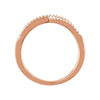 14k Rose Gold 1/5 CTW Diamond Interlocking Loop Ring, Size 7