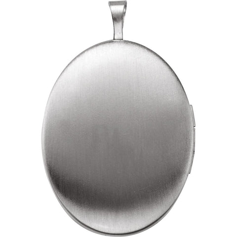 Sterling Silver Oval Cross Locket