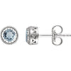 14K White Gold Aquamarine "March" Birthstone Earrings