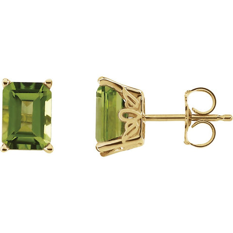 14k Yellow Gold Peridot Earrings