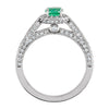 14k White Gold Emerald & 5/8 CTW Diamond Engagement Ring , Size 7