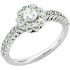 Cluster Engagement Ring in 14k White Gold, Size 7