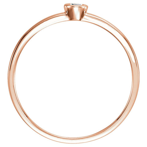 14k Rose Gold .06 CTW Diamond Ring