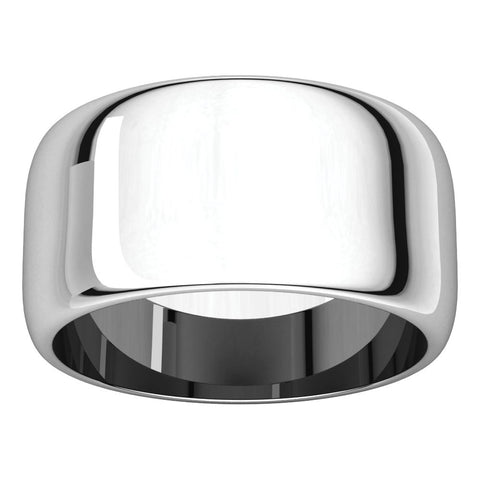 Sterling Silver 10mm Half Round Band, Size 7
