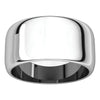 14k White Gold 10mm Half Round Band, Size 13