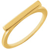 14k Yellow Gold Horizontal Bar Ring, Size 7