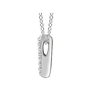 14k White Gold .05 CTW Diamond Bar 16-18" Necklace
