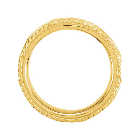14k Yellow Gold Scroll Design Band Size 7