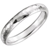 14k White Gold 4mm Comfort-Fit Hammer Finish Band, Size 7