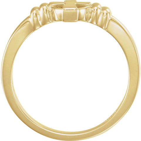 10k Yellow Gold Cross Ring, Size 7