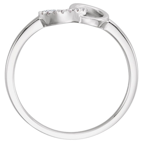 14k White Gold .06 CTW Diamond Ring, Size 7