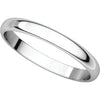 Platinum 2.5mm Half Round Light Band, Size 6