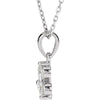 14k White Gold 1/2 CTW Diamond Three-Stone Necklace