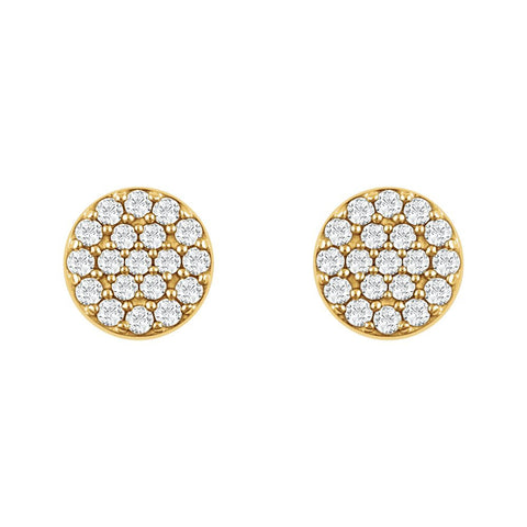 14k Yellow Gold 1/3 CTW Diamond Cluster Earrings