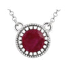 14k White Gold Ruby "July" 18-inch Birthstone Necklace