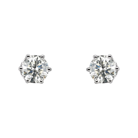 14k White Gold 1 CTW Diamond Threaded Post Stud Earrings