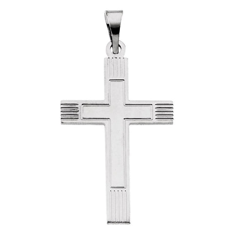 14k White Gold 22x14mm Cross Pendant