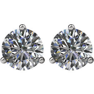 14k White Gold 1 CTW Diamond Threaded Post Earrings