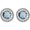 14k White Gold Aquamarine "March" Birthstone Earrings