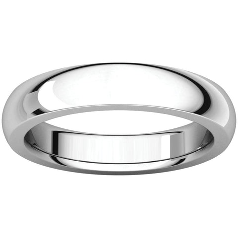 14k White Gold 4mm Heavy Comfort Fit Band, Size 4.5