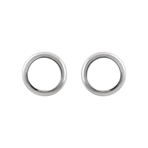 14k White Gold Circle Earrings