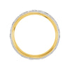 14K Yellow & White Gold 7mm Patterned Band Size 10.5