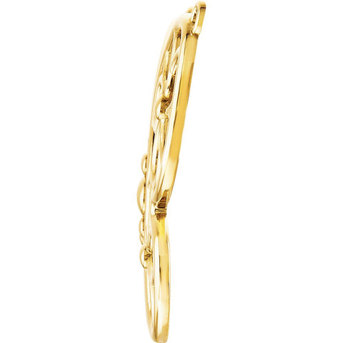14k Yellow Gold Butterfly & Floral-Inspired Necklace or Center