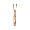 14k Rose Gold 1/5 CTW Diamond Oval Cluster 16-18" Necklace