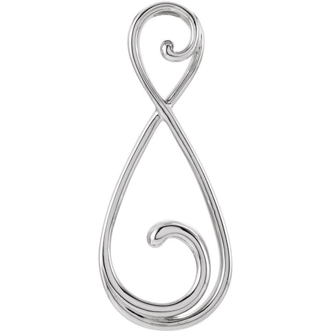 14k White Gold Freeform Pendant