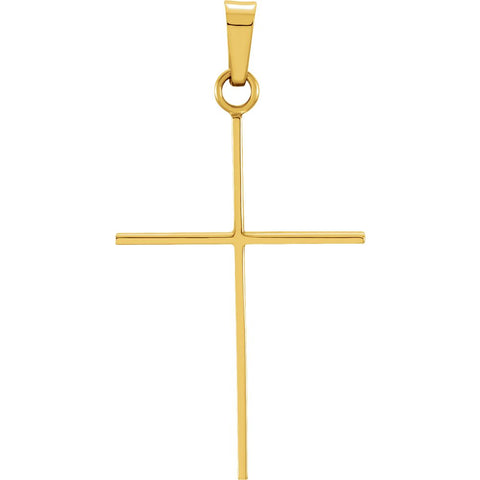 14k Yellow Gold 26x17mm Cross Pendant