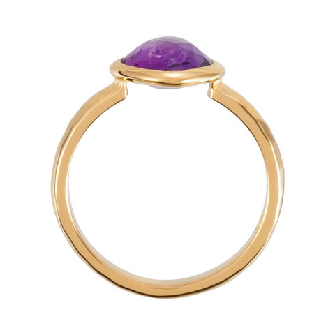 18K Yellow Gold Vermeil 10x8x5mm Amethyst Ring Size 6