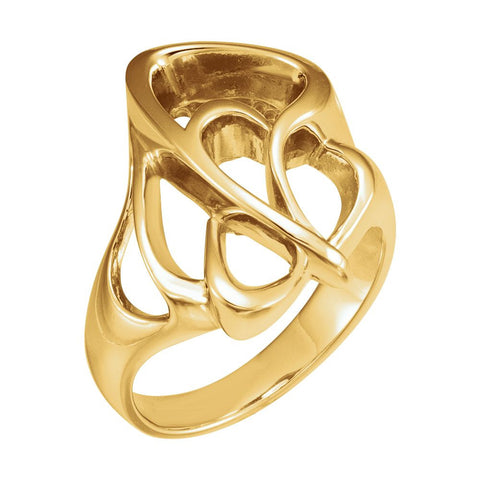 14k Yellow Gold Freeform Ring, Size 6