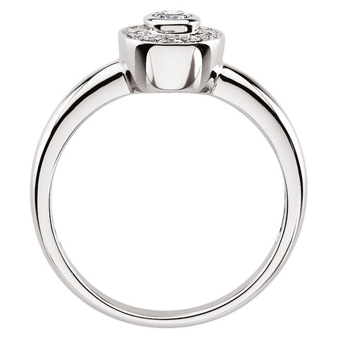 14k White Gold 1/6 CTW Diamond Ring Size 7