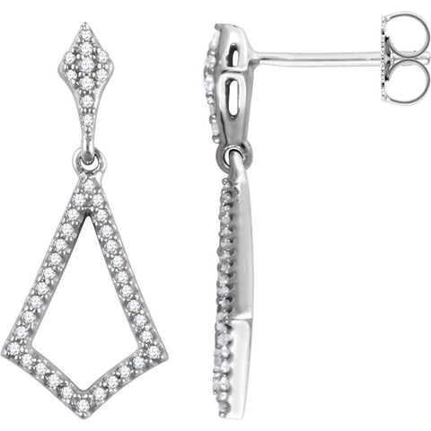 14k White Gold 1/4 CTW Diamond Earrings