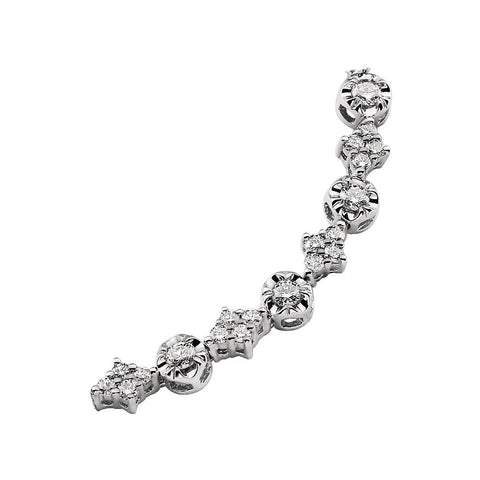 14k White Gold 2 1/2 CTW Diamond 7.5" Bracelet