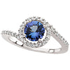 1/5 CTTW Genuine Tanzanite and Diamond Ring in 14k White Gold ( Size 6 )