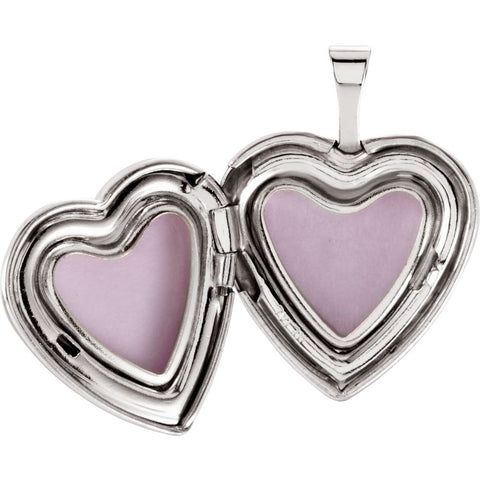 Sterling Silver 16x15.75mm Cross Heart Locket