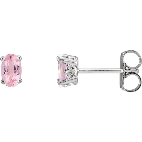 14k White Gold Morganite Earrings