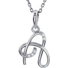 0.03 CTW Diamond 18 Inch Necklace with initial 'A' in Sterling Silver