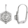 14K White Gold Filigree Dangle Earrings