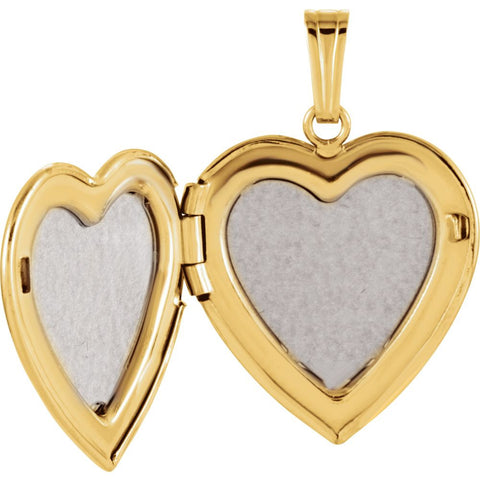 14k Yellow Gold Heart Locket