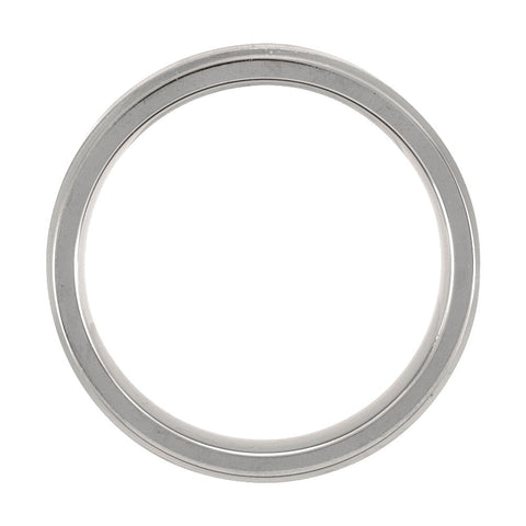 Titanium & 14k Yellow Gold Inlay 7mm Ridged & Satin Finished Band Size 10