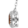 14k White Gold Citrine "November" 18" Birthstone Necklace