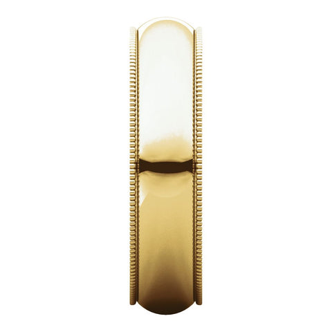 14k Yellow Gold 5mm Milgrain Band, Size 7.5
